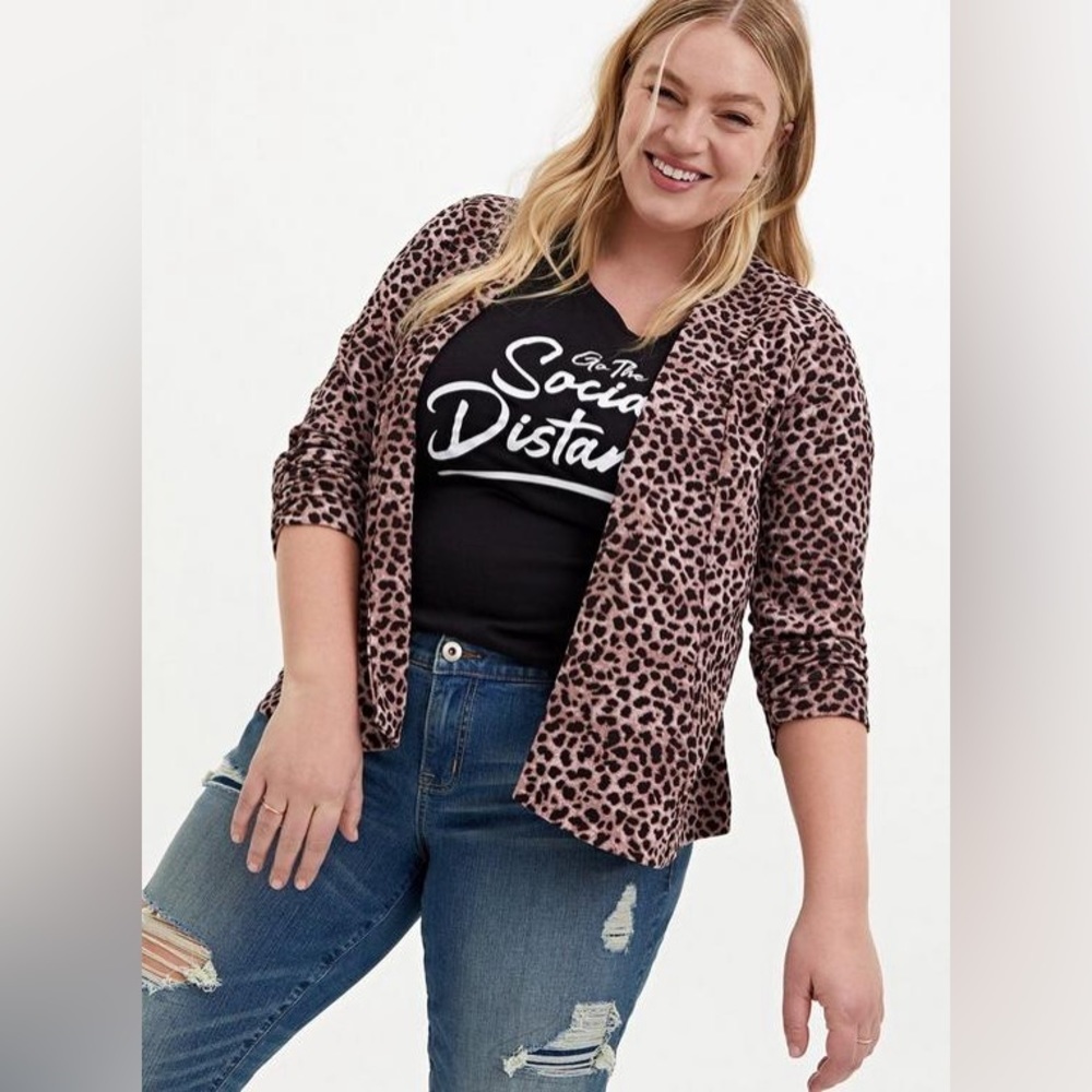 Torrid leopard cardigan duster plus size nwot